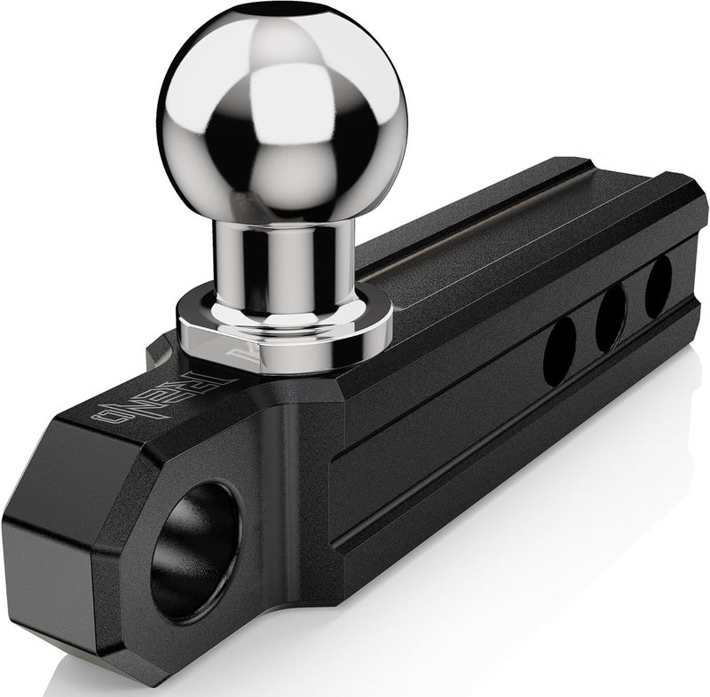 Reno Trailer Hitch, Aluminum Tow Hitch Compatible with 2 inch Receiver Hitch with 2" Ball Mount Fits 3/4" D-Ring Shackle or Soft Shackle - 6,000 LBS GTW (1 Pack, Black) - Image 1